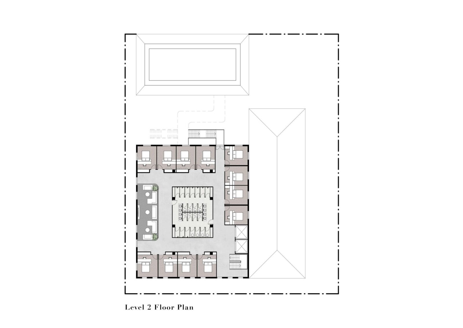 Level 2 floor plan for Stand Up Facility. 
